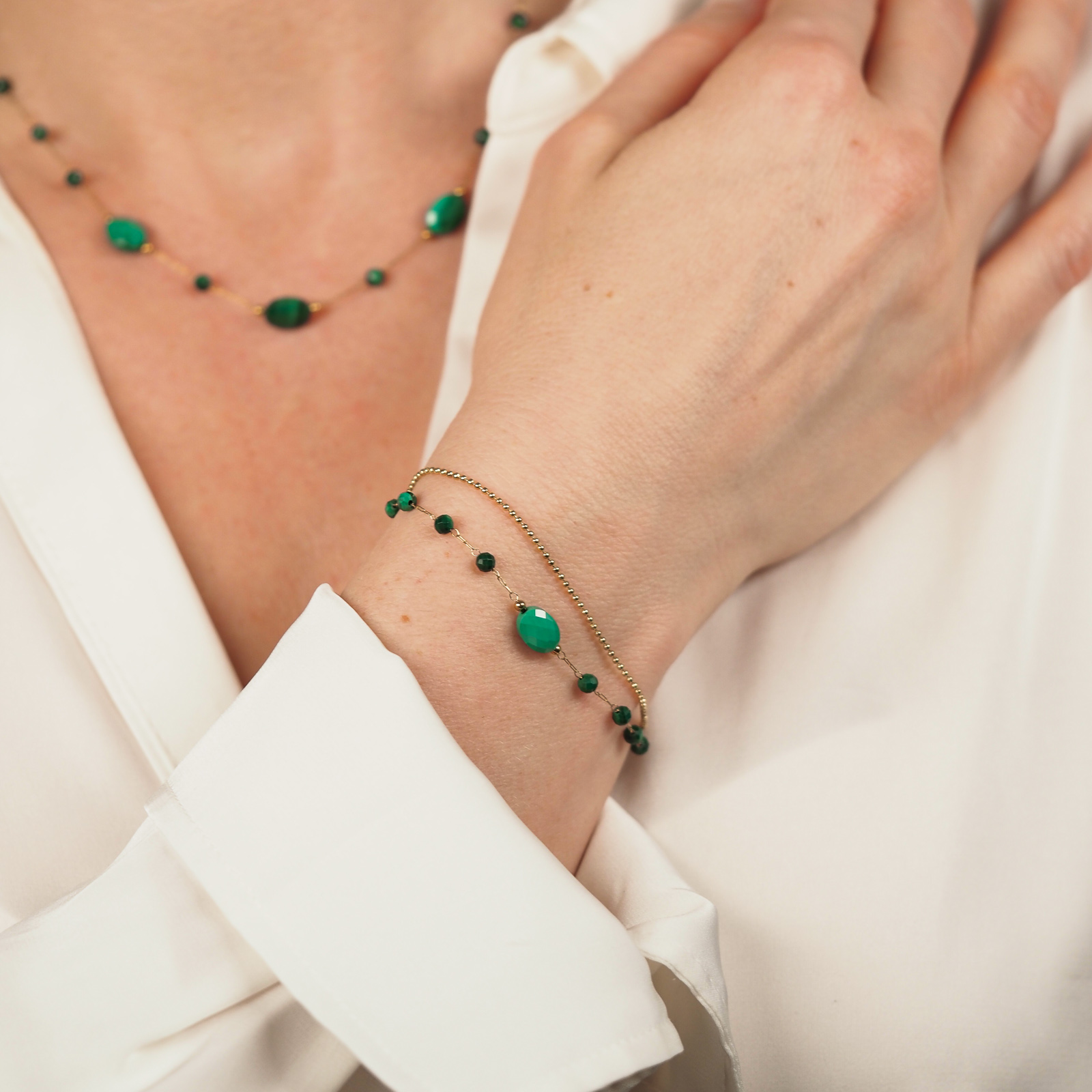 Malachit Armband Gold