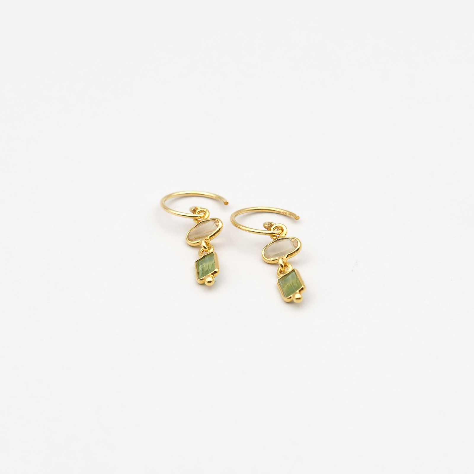 Citrin Peridot Creolen Gold