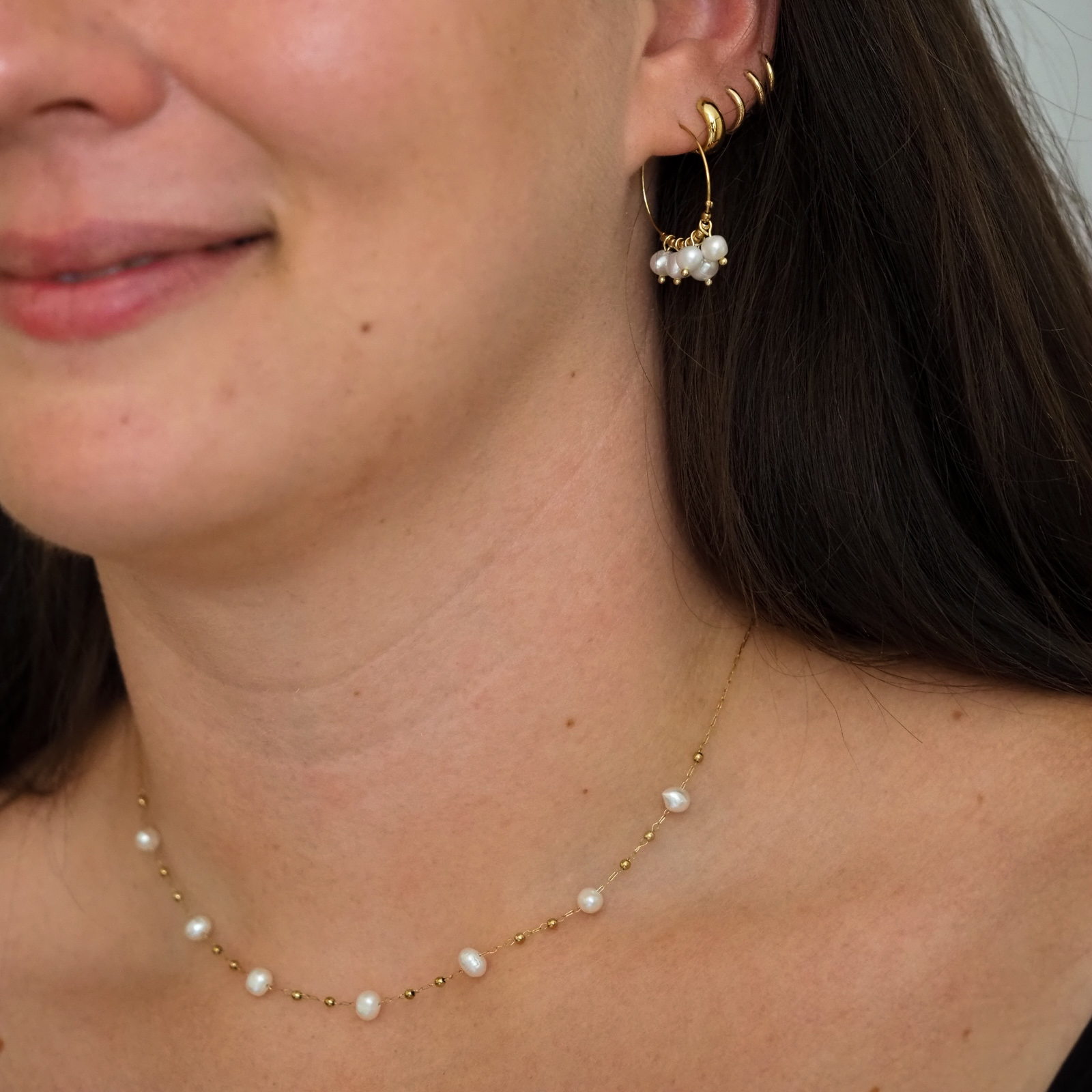 Perlen Kette Gold