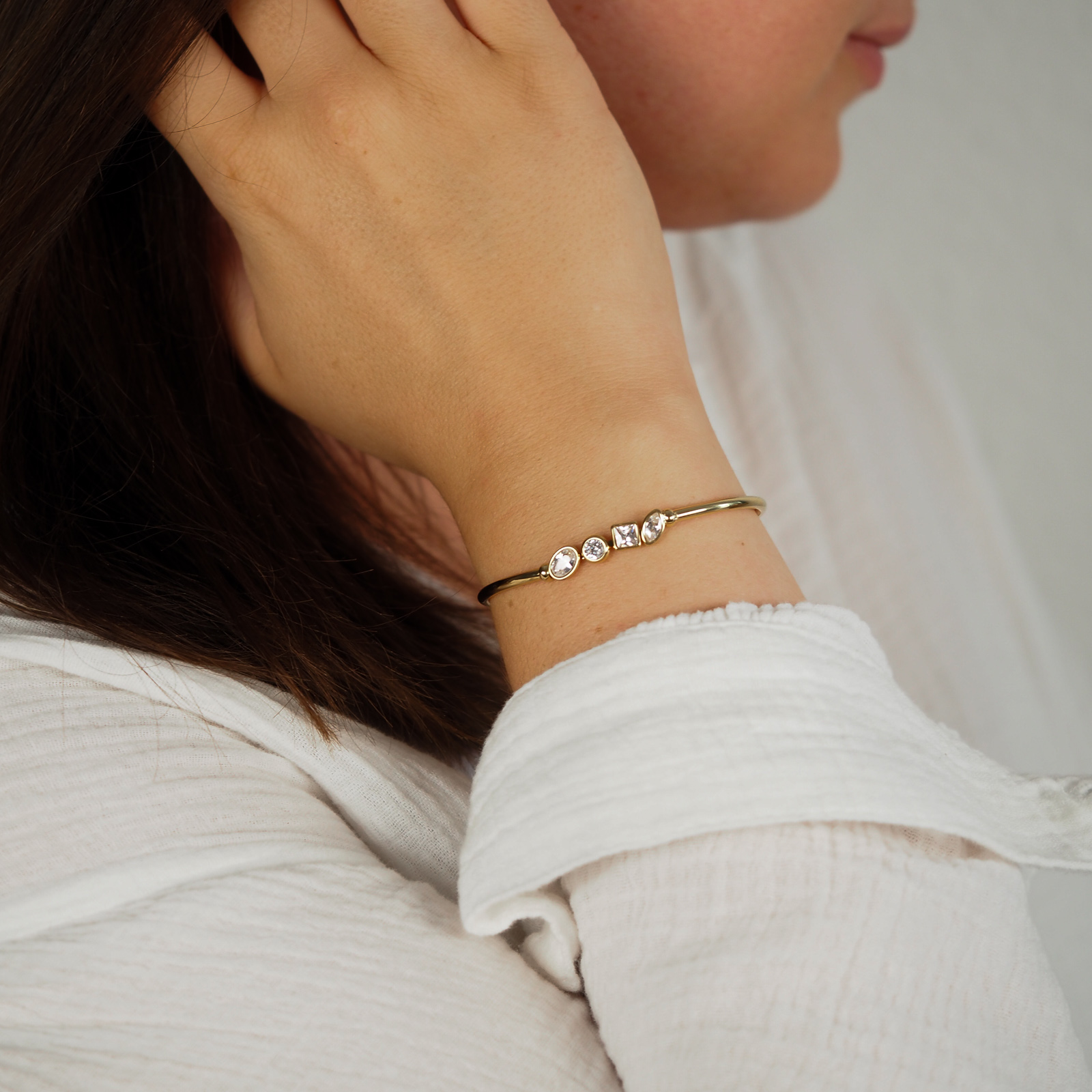 Zirkonia Armreif Gold