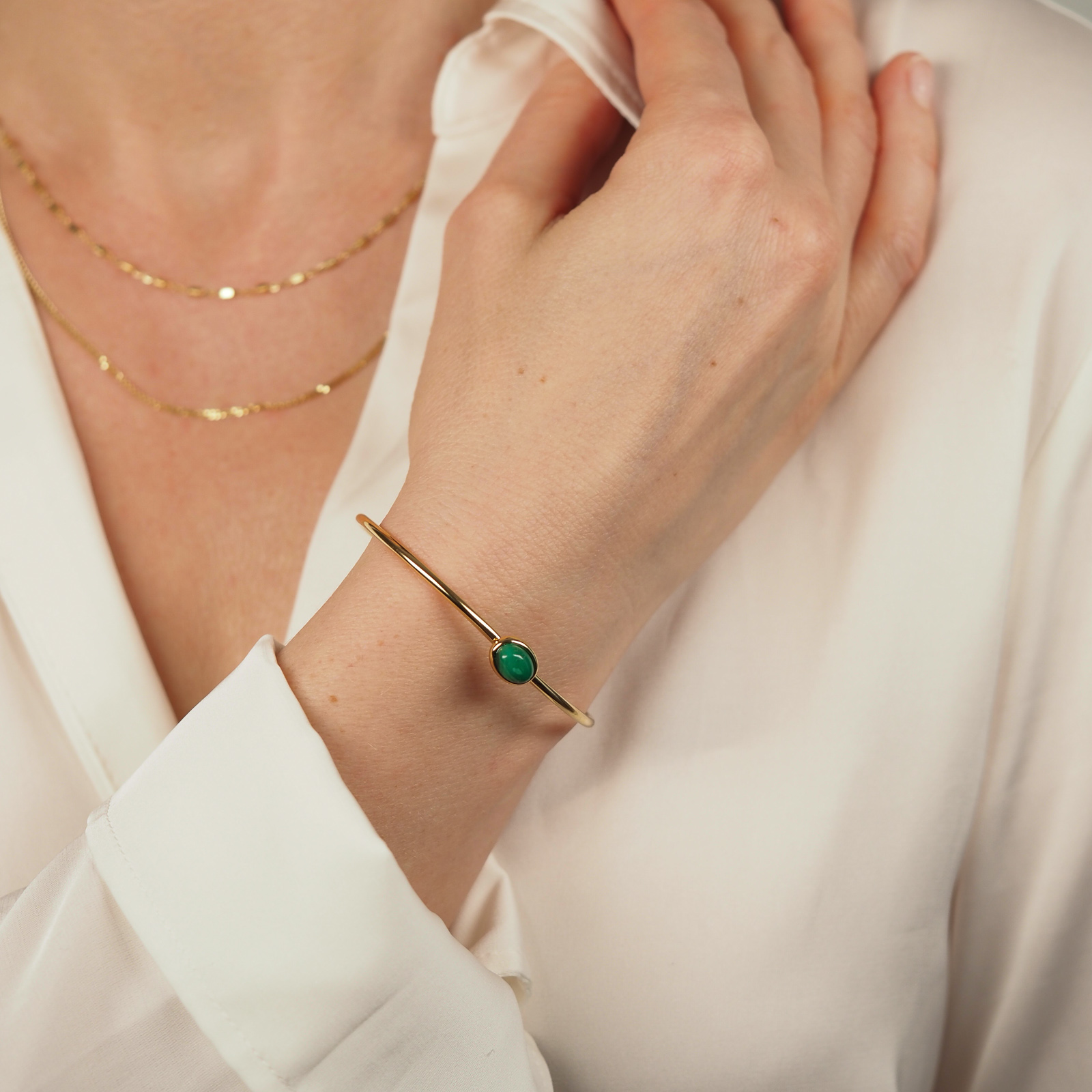 Malachit Armreif Gold