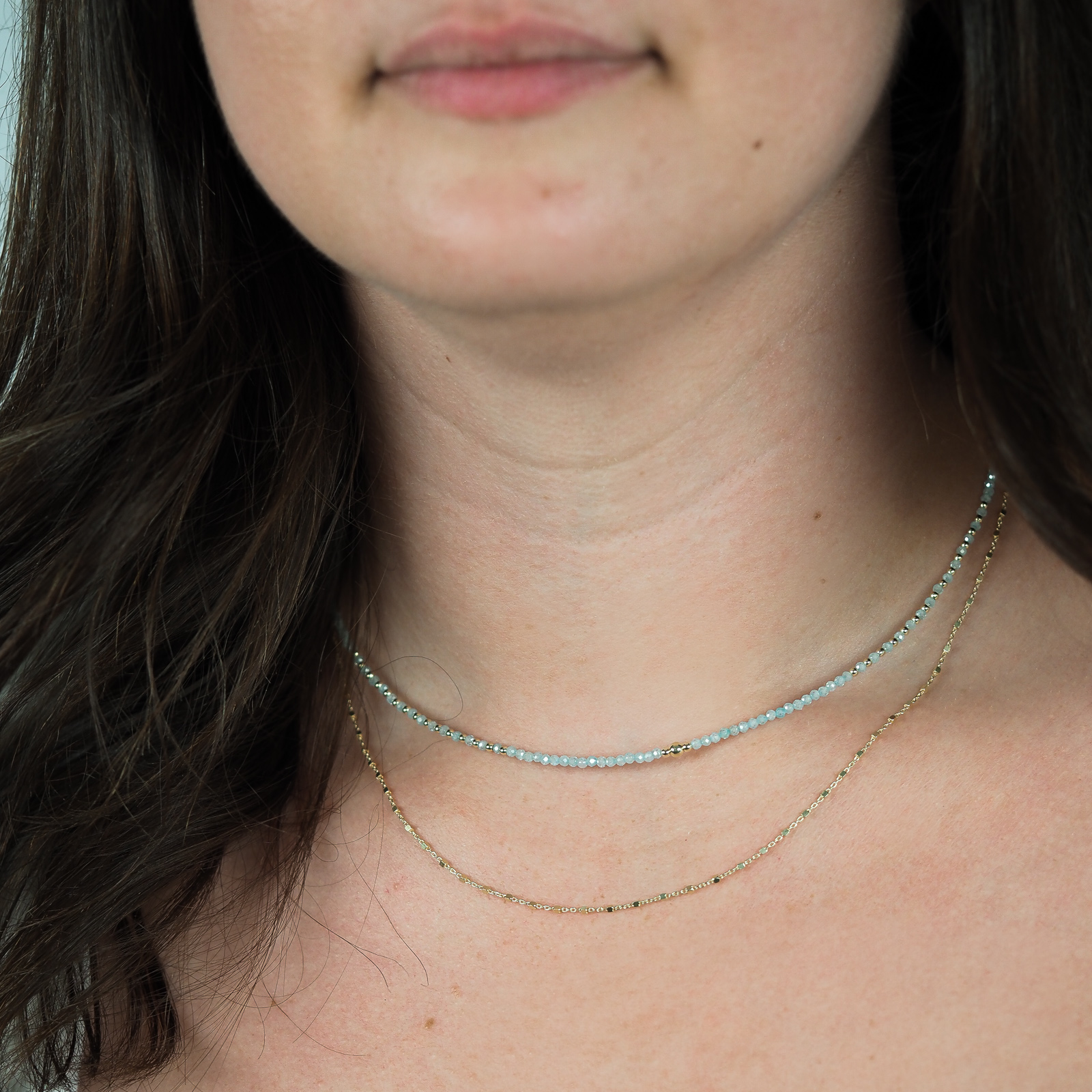 Zirkonia Kette Blau