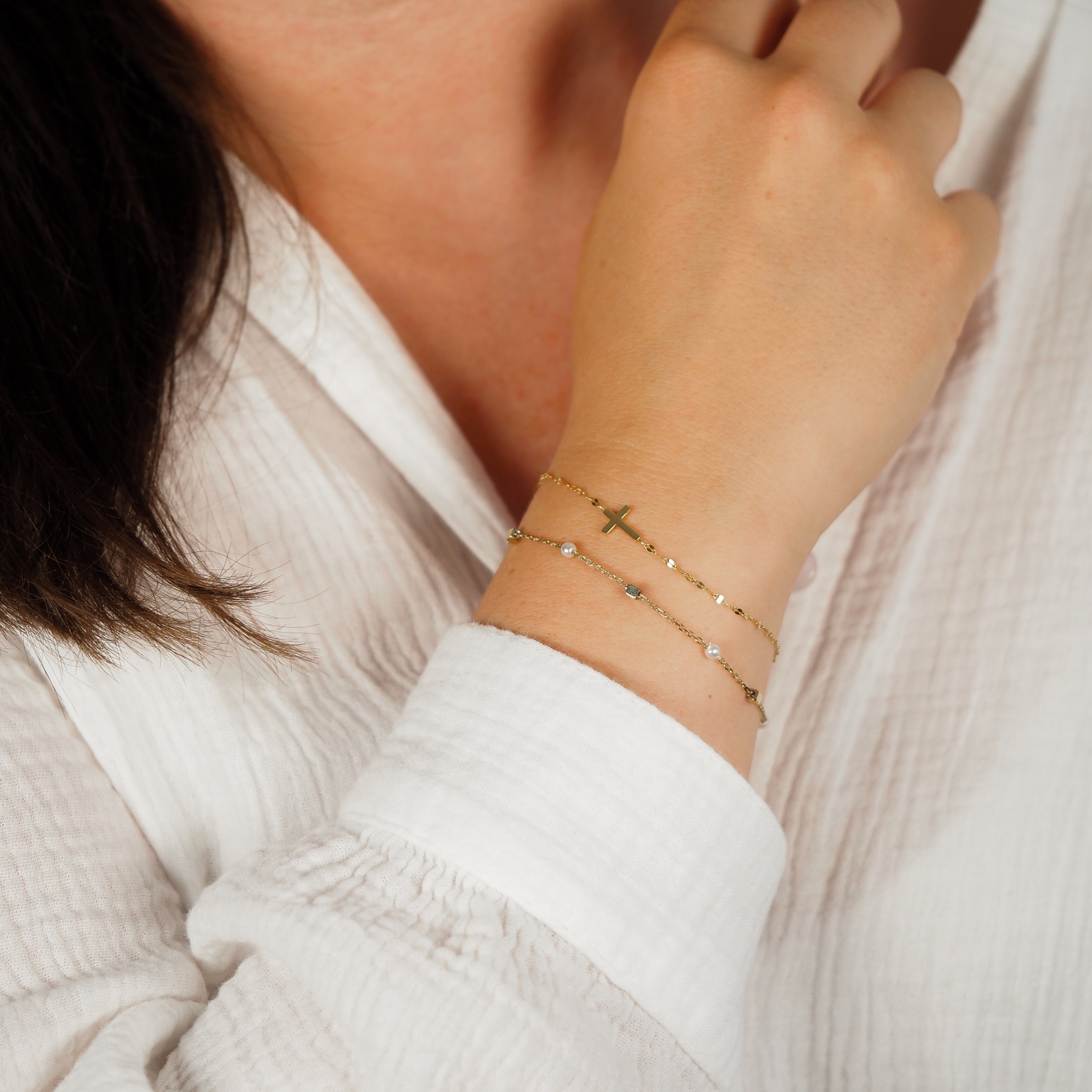 Kreuz Armband Gold