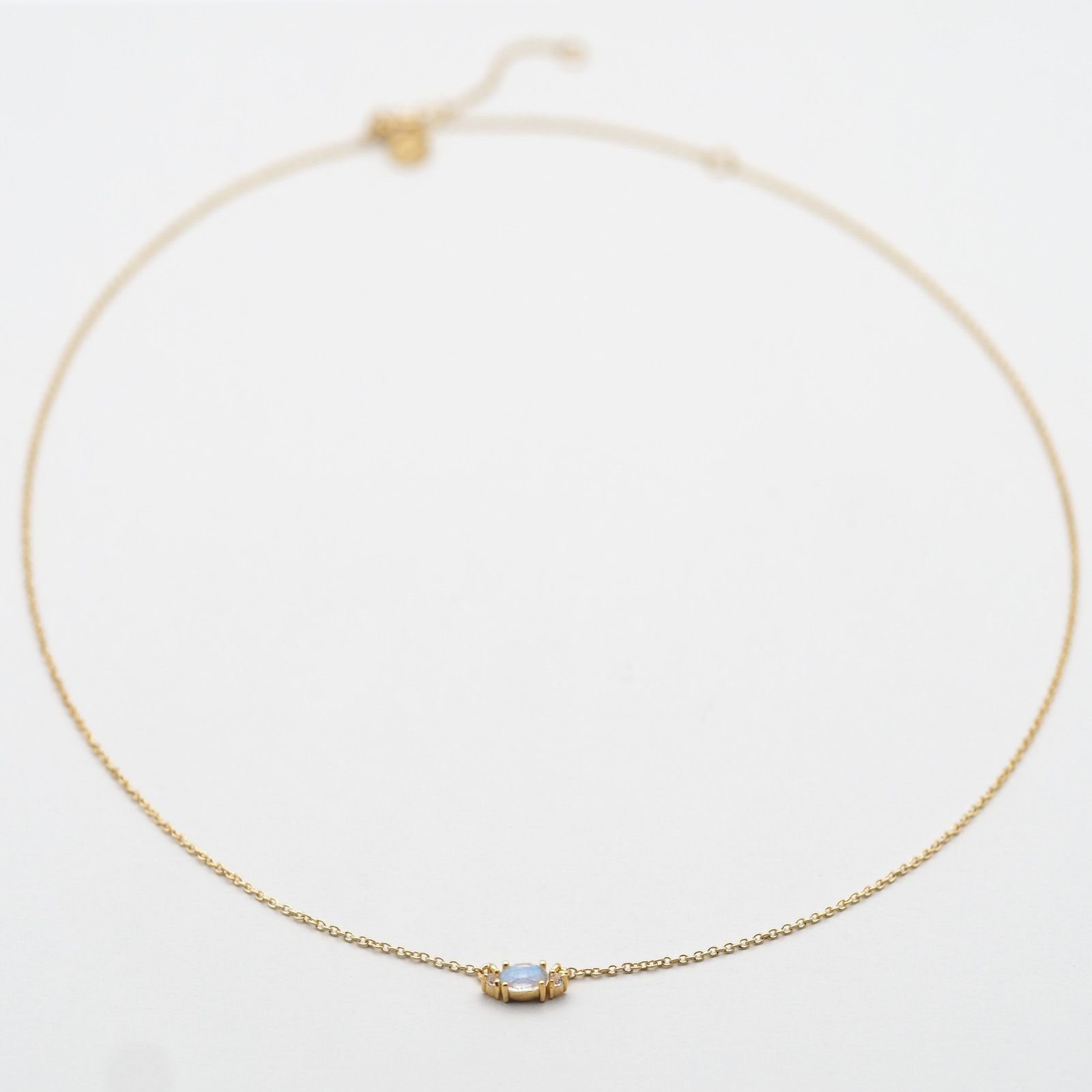 Mondstein Weißer Topas Kette Gold