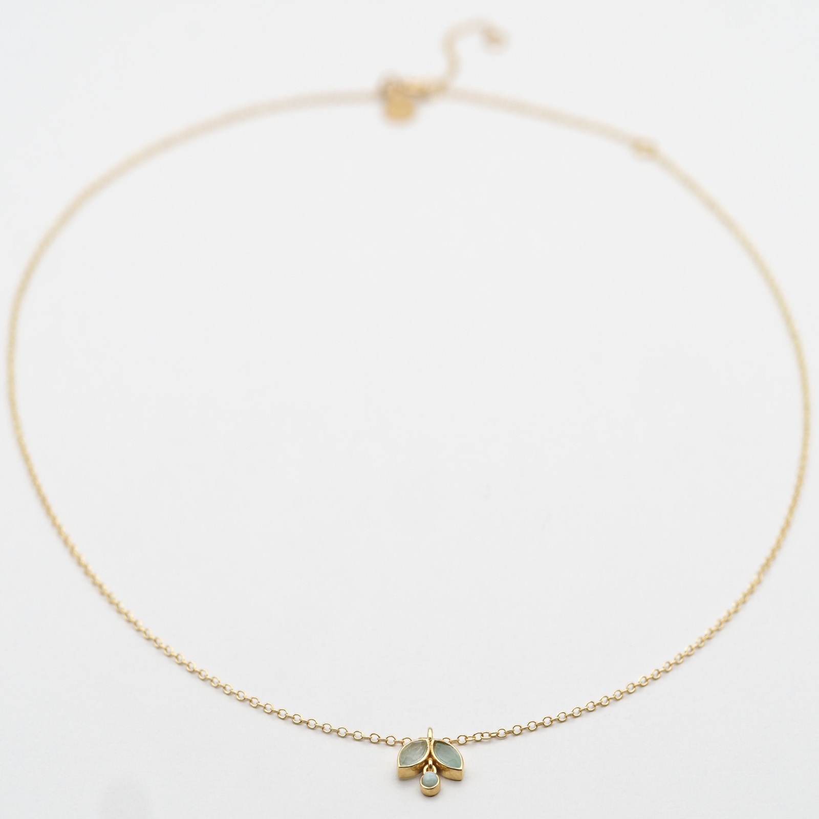 Nephrit Amazonit Kette Gold