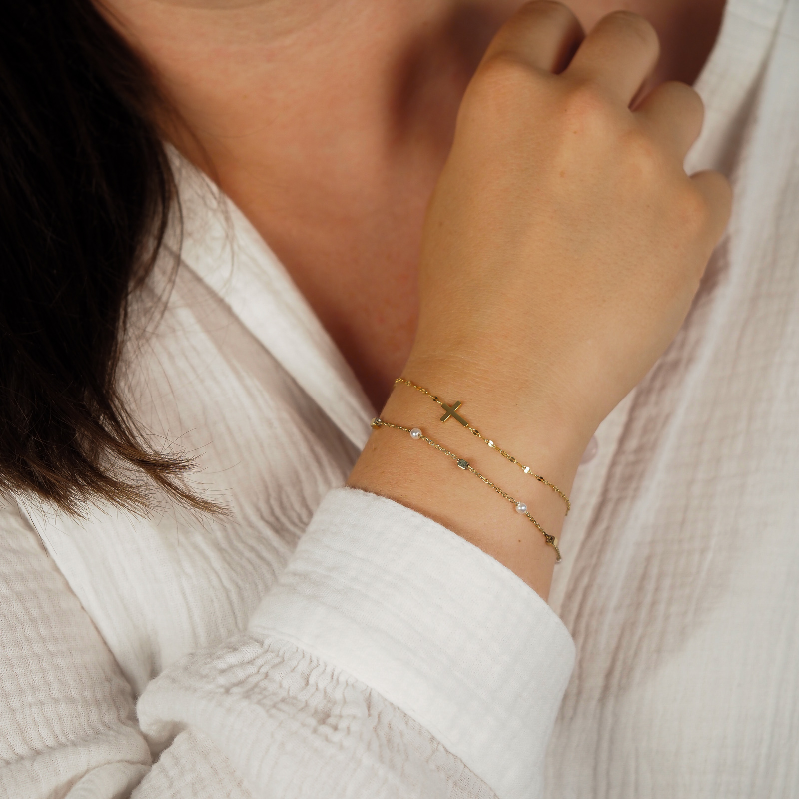 Perlen Armband Gold