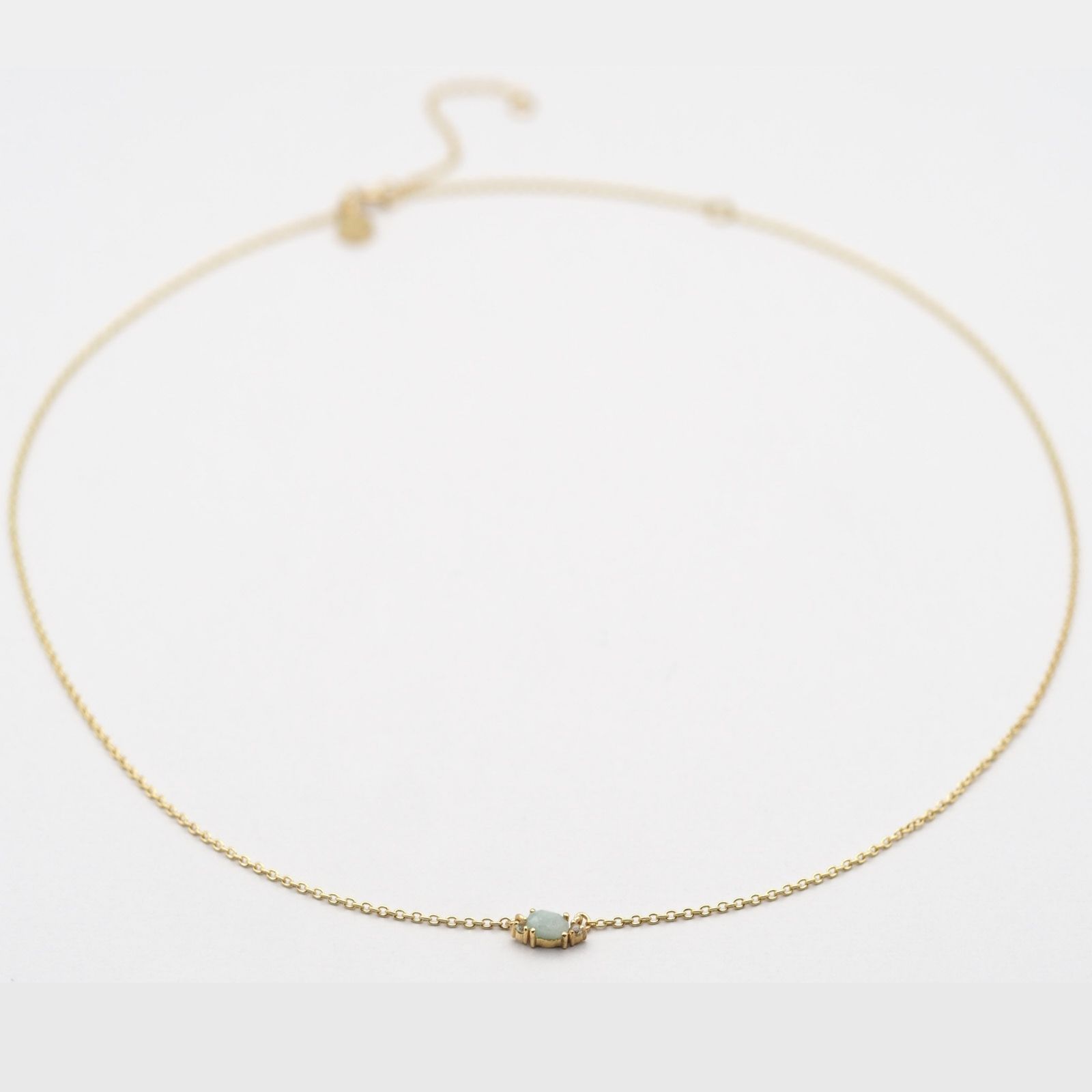 Aventurin Weißer Topas Kette Gold