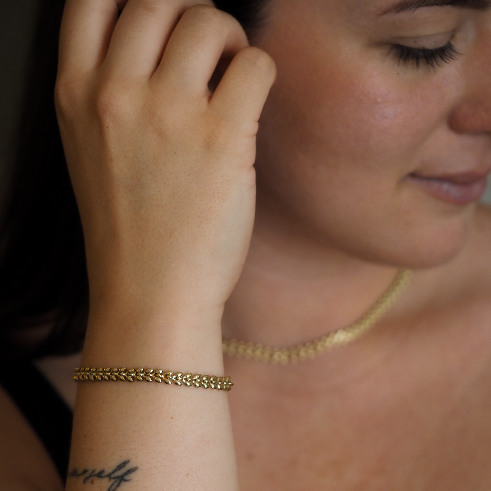 Blätter Armband Gold
